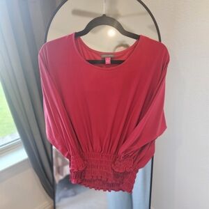 Vince Camuto Red Blouse with Ruched Hem